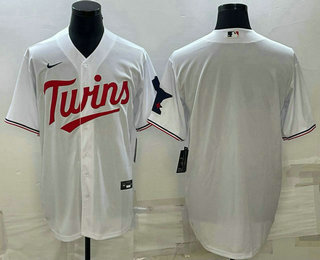 Mens Minnesota Twins Blank White Red Stitched MLB Cool Base Nike Jersey